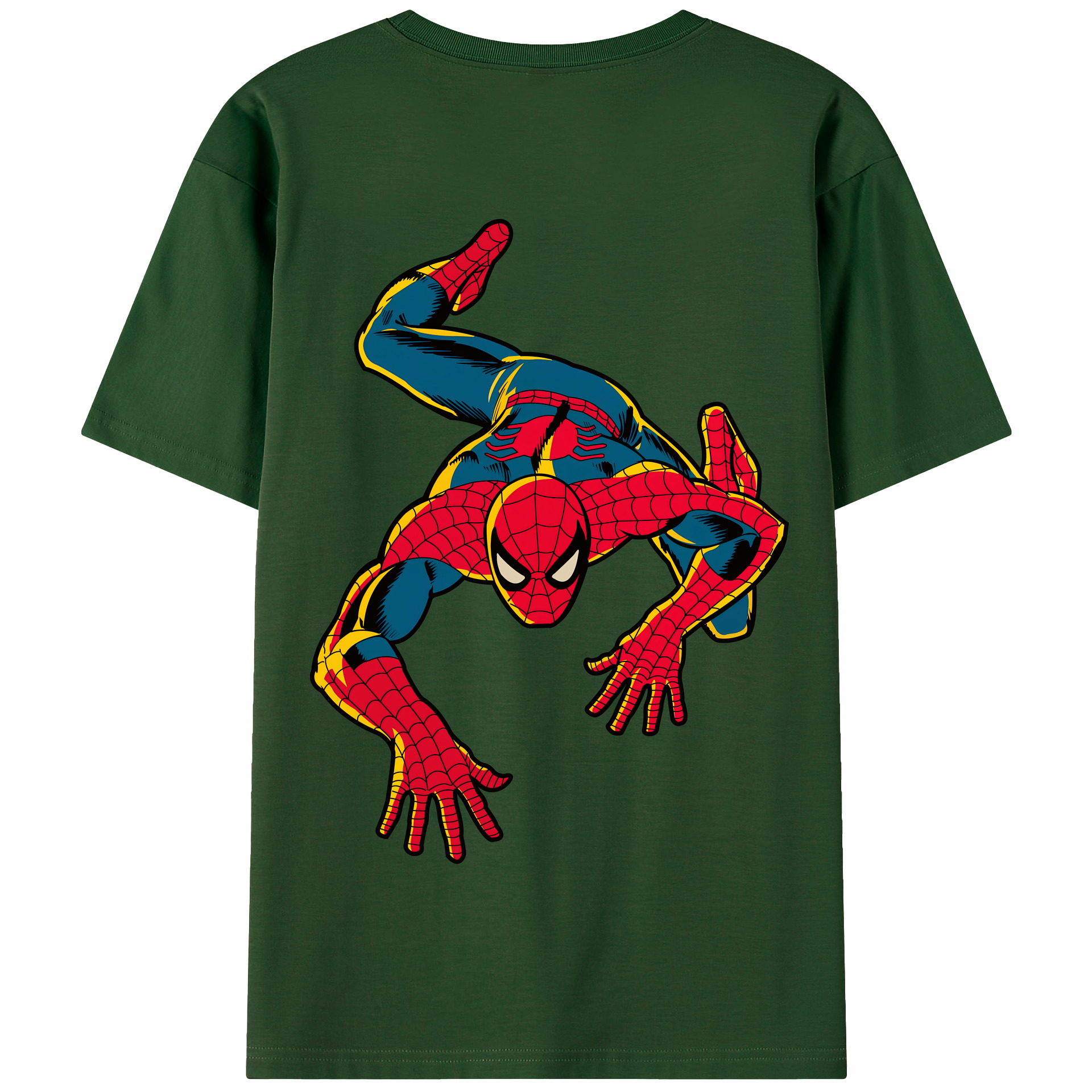 （画像用） Spider Man スパイダーマン 綿100％半袖Tシャツ（背面プリント）